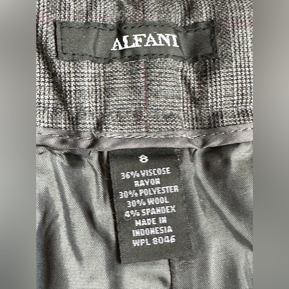 Alfani Gray & Purple Straight Leg Glen Plaid Dress Pants Slacks  SZ 8 Great Cond - Picture 7 of 10